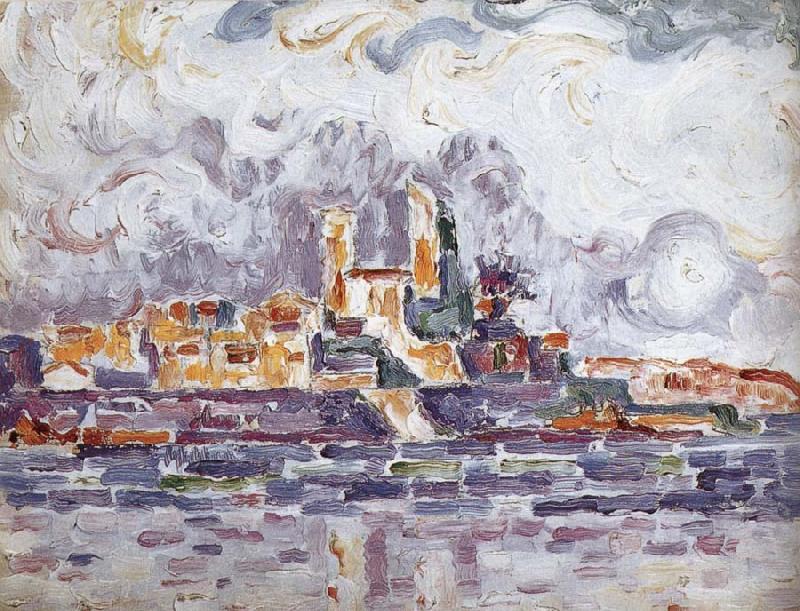 Paul Signac Study of red sunset Sweden oil painting art
